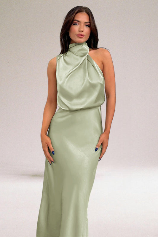 Mariam | Elegante satijnen halterjurk