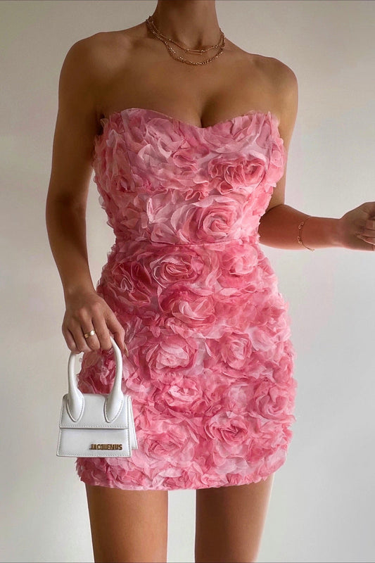 Rosalie | 3D Floral Mini-jurk