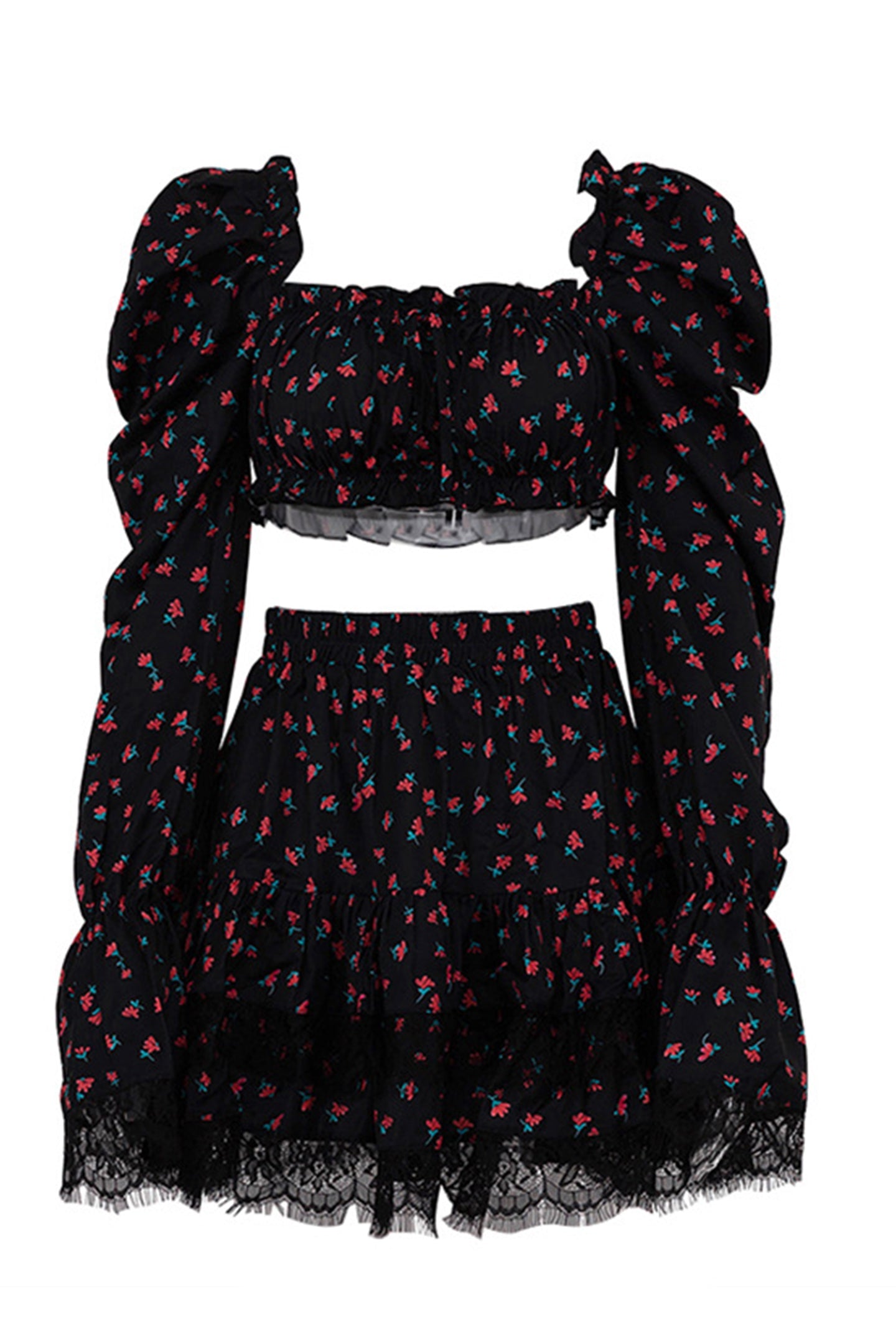 Lola | Floral Puff Sleeve Set